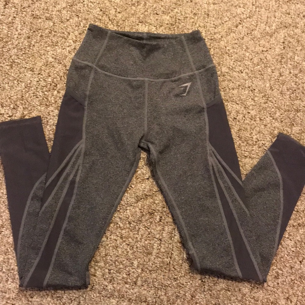 Gymshark gray leggings with mesh